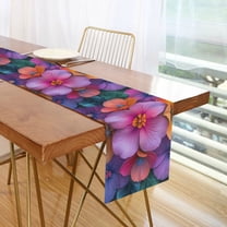 Yayeee Table Runner 70 inches Long Home Kitchen Dinning Party Decoration, Large Purple Flowers