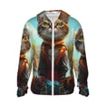 thumbnail image 1 of Balery Riverside Meditating Cat Sudadera ligera de manga larga con capucha y protección solar UPF 50+ para hombre y mujer, ideal para pesca y running-X-Large, 1 of 7