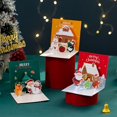 thumbnail image 2 of 1 Set Christmas Greeting Card Cute Cartoon Santa Claus Snowman Elk Pattern Christmas Card For Holiday, 2 of 5