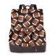 thumbnail image 1 of Easygdp Brown Football On Black Mochila de Cuero para Mujeres, Bolso de Hombro, Bolsos de Mano de Moda para Trabajo y Viajes, 1 of 4