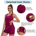 thumbnail image 6 of Women’s Tennis Dress with Built-in Bra & Detachable Shorts Adjustable Straps UPF 50+ Quick Dry for Golf Workout, 6 of 7