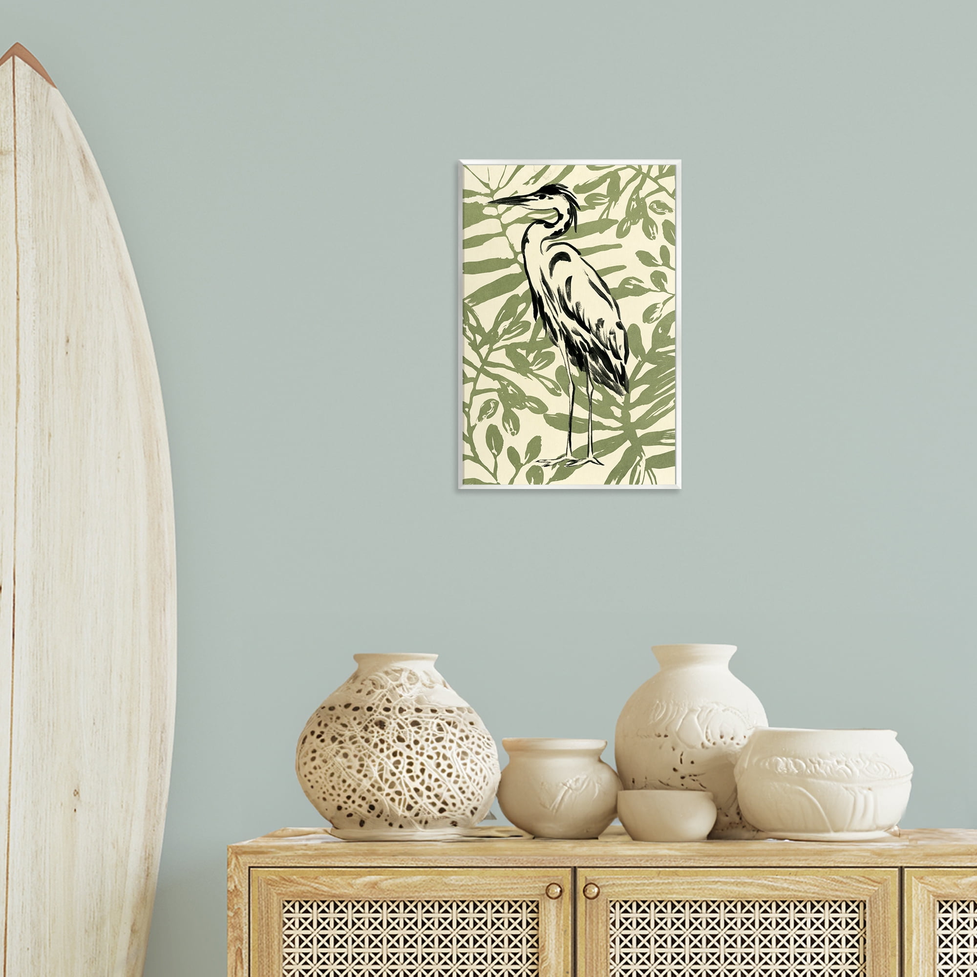 Stupell Industries Brushed Heron Portrait Animals & Insects Painting Unframed Art Print Wall Art, 13 x 19