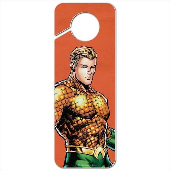 Aquaman Character Plastic Door Knob Hanger Sign