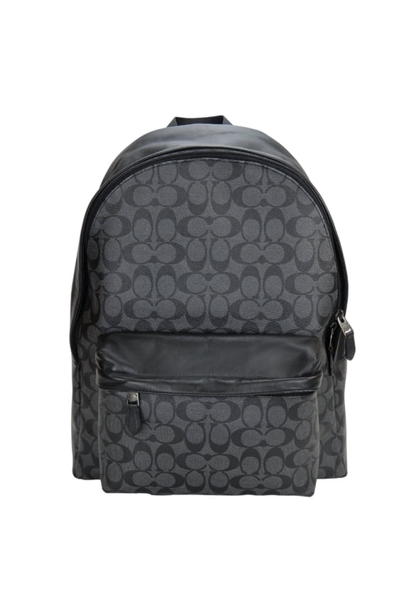 Pre-Owned Coach Signature Backpack F55398 Leather Daypack in Black and Dark Gray,... (Good)
