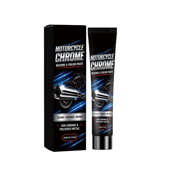 Chrome Polish Paste 0.7 Oz Metal Polishing Cream Rust Tarnish Remover for Motorcycle