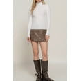 thumbnail image 4 of Women's Long Sleeve Turtleneck Fitted Rib Sweater Top Viscose Blend, 4 of 4