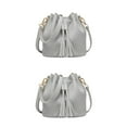 thumbnail image 2 of Maytalsory Chic Small Shopping Bucket Shoulder Bag Drawstring Purse Handbag Blue Gray 22x11x19CM 2Set, 2 of 6