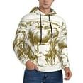thumbnail image 2 of Balery Cattle Drive By Two Cowboys 1 Pattern Mens Hoodie Kangaroo Pocket Hoodie Pullover Hooded Sweatshirt Ideal for Daily Wear Travel and Home-Large, 2 of 7