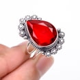 thumbnail image 2 of Red Garnet Gemstone 925 Sterling Silver Ring V10538, Garnet Ring, Gemstone Ring, Handmade Ring, Red Ring, Pear Ring, Gift For Her, Wedding Gift, Birth, 2 of 4