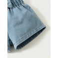 thumbnail image 6 of Kucnuzki Newborn Baby Girls Denim Shorts Elastic Waistband Bowknot Baby Girls Clothes Summer Blue 9-12 Months, 6 of 7