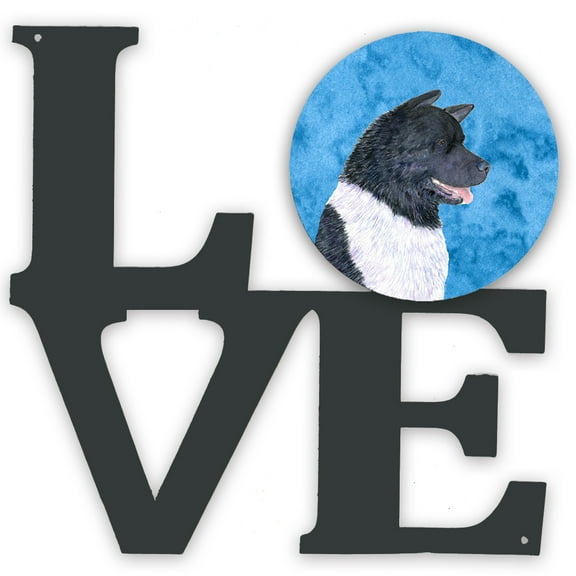 Blue Akita Metal Wall Artwork LOVE