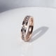 thumbnail image 5 of Anillo de pareja para hombre y mujer, sencillo, con estrellas del cielo, destellos de color, doble fila, anillo de cola, dedo índice, moda, anillo de joyería de moda, 5 of 6
