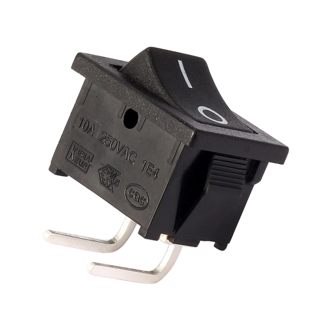 AC 125V/12A 250V/10A SPST 2P 2 Position I/O Right Angle Rocker Switch