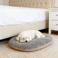 thumbnail image 3 of Washable Dog Bed for Small Dogs and Cats with Removable Cover, Reversible Cozy Plush Pet Bed Cushion Mat, Gray & Khaki, 3 of 5