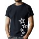 thumbnail image 1 of Camiseta de verano azul claro para hombre con estampado de estrellas blancas: cuello redondo, manga corta, lavable a máquina y en seco. Camisetas informales., 1 of 9