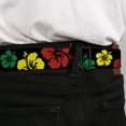 thumbnail image 4 of Buckle-Down Belt, Seatbelt Buckle Belt, Hibiscus Close Up Black Green Yellow Red, 34 to 52 Inches, 4 of 9