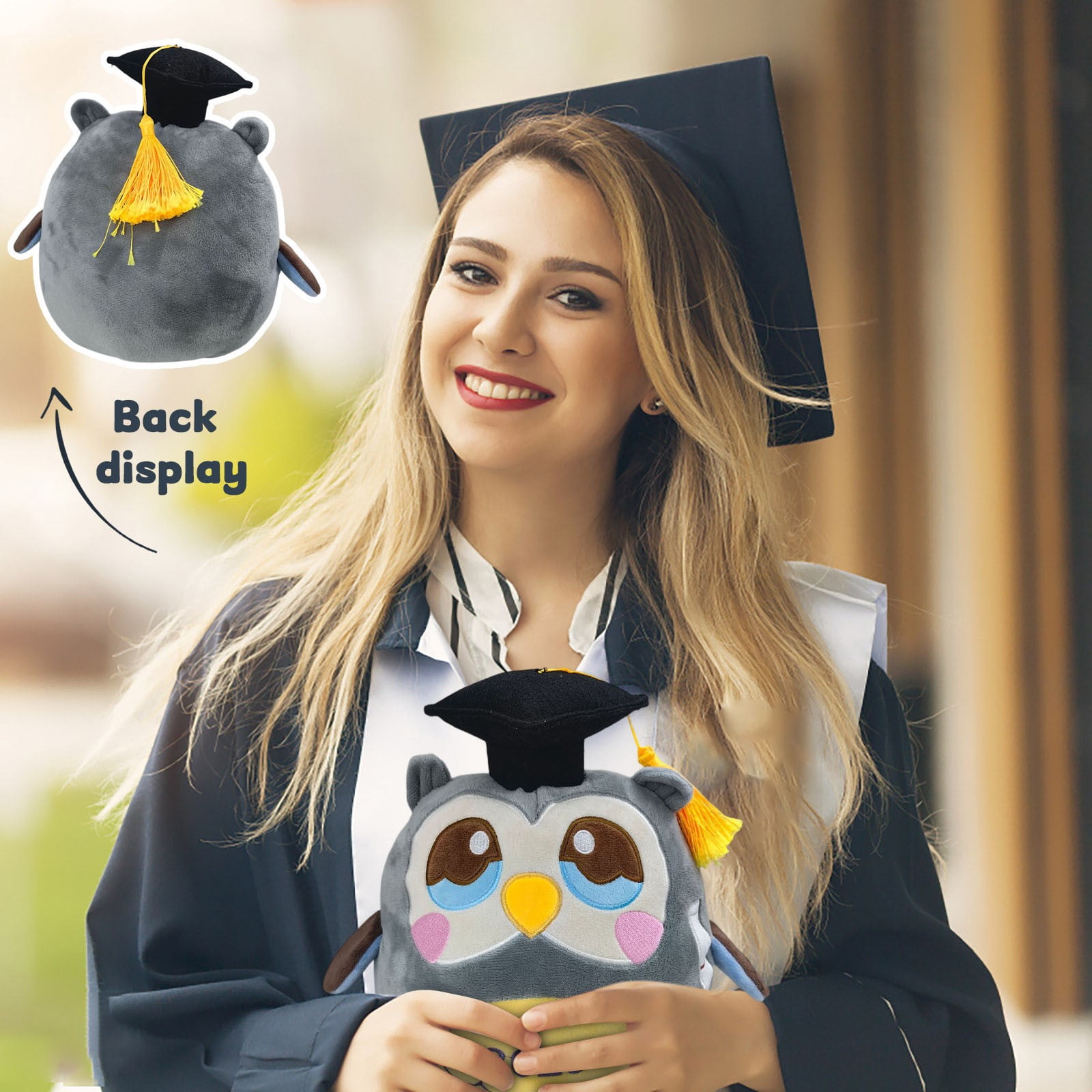 Adorable Graduation Owl Plush Toy 2025 Soft Stuffed Animal with Cap and Tassel for Graduates, 12 Inches