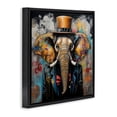 thumbnail image 4 of Stupell Industries Urban Graffiti Elephant Animals & Insects Painting Black Floater Framed Canvas Art Print Wall Art, 18 x 18, 4 of 10