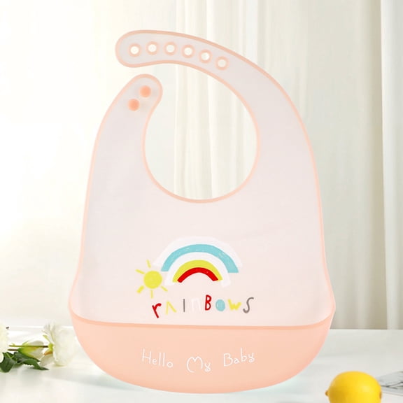 GOLDCOLIN Silicone Bibs for Babies & Toddlers,Soft Adjustable Bibs with Pocket Food Catcher for Baby Girl,Boy