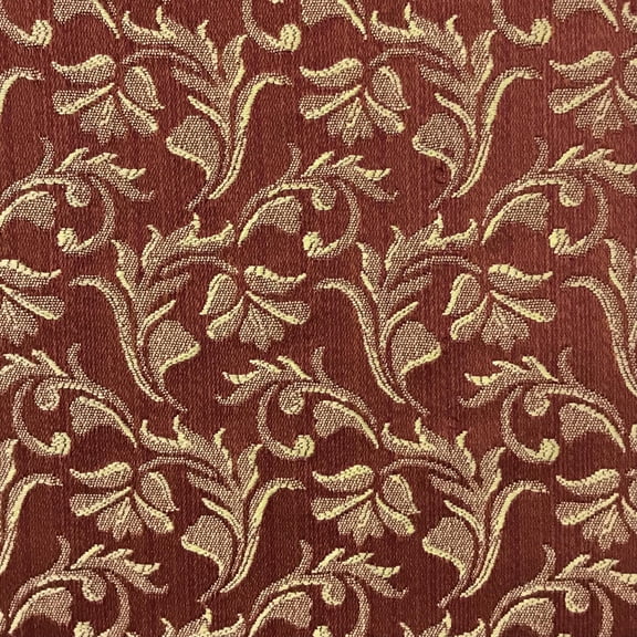 Decora Furnishings Floral Vine Design Jacquard Material Cotton Mix Fabric Blend for Upholstery, Chair, Window Treatments, Chair - Width 54 inches - Fabric by The Yard (Rust)