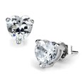 thumbnail image 1 of Alamode LOS882 Women Rhodium 925 Sterling Silver Earrings with AAA Grade CZ in Clear, 1 of 1