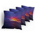 thumbnail image 5 of Ambesonne Nautical Throw Pillow Cover 4 Pack, Dream Sunset Magenta, 20", Purple Blue, 5 of 7