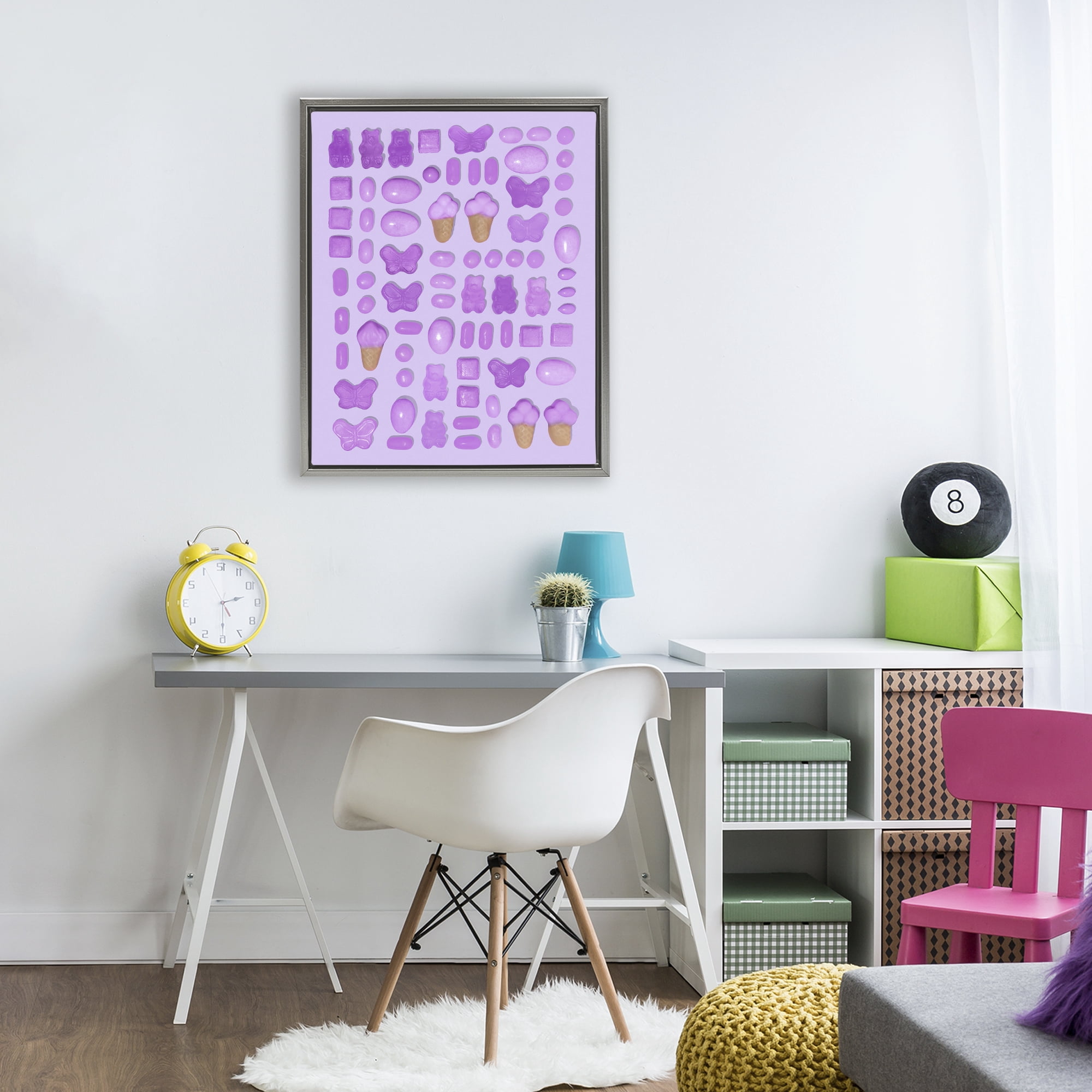 Stupell Industries Lilac Purple Toned Candies Gray Framed Floater Canvas Wall Art, design by LISH Creative