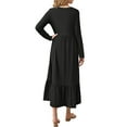 thumbnail image 4 of Mengpipi Women’s Fall Dress Casual Long Sleeve Crew Neck Dress Tiered Maxi Swing Dress with Pockets, 4 of 5