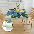 thumbnail image 2 of BANET  Elastic Edged Flannel Backed Vinyl Fitted Table Cover - Contemporary Lemon Pattern- Fits Square Tables white, 2 of 7