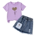 thumbnail image 4 of larppty Toddler Girls Denim Skirt Set with Cute Hearts Graphic Top Baby Summer Skirt Outfit Jean Skirt for Little Girls 2-7 Years (ZZ01-C, 5-6 Years), 4 of 4