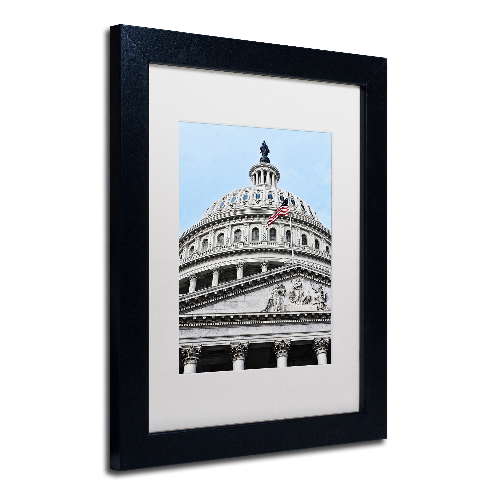 Trademark Fine Art "Dome of the US Capitol" Canvas Art by Gregory O'Hanlon, White Matte, Black Frame