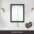 thumbnail image 5 of Design House Ventura 24"  Wall Mounted Mirrored Bathroom Medicine Cabinet, Espresso, 5 of 14