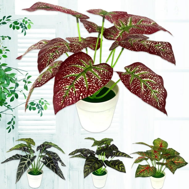 SPRING PARK Fake Potted Plants Artificial Green Leaf Plants in Pots