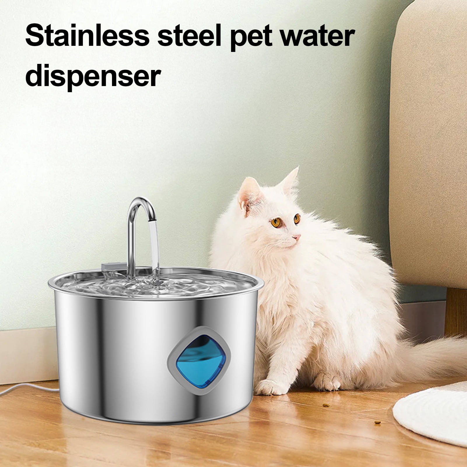 YIFAEUX Dog Water Fountain Stainless Steel 108 Fl Oz Capacity Pet Drinking Fountain Quiet Operation Natural Circulation Filtration Water Fountain for Cats And Dogs