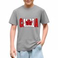 thumbnail image 5 of hengsof Children's Fashionable Maple Leaf Pattern T-Shirt Children's Casual Short Sleeve Round Neck Cotton Comfortable Top, 5 of 5