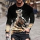thumbnail image 2 of Camisas de Otoño Para Hombres Camiseta de Manga Larga Cuello Redondo Estampado de Caballos En 3D Estampados Gráficos Tops Blusa Informal Odeerbi ODB-4, 2 of 7
