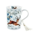 thumbnail image 4 of STP Goods Reindeer Bone China Tea and Coffee Mug in Gift Box 10.8 fl oz (320 ml) Mug for Tea Latte Cocoa Chocolate Christmas Collection Christmas Gift, Blue and White, 4 of 9