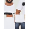 thumbnail image 7 of DARING DIVA Men's Chest Pocket Striped Print Crew Neck Short Sleeve T-Shirt M White, 7 of 7
