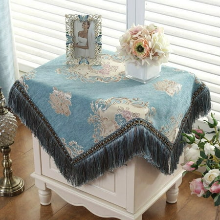 

UMMH Chenille tablecloth thickened Rectangular Table Cloth Tassels Jacquard Dustproof Dining Table Cloth