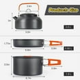 thumbnail image 5 of Camping Cooking set Camping Cookware Travel Tableware Outdoor Picnic Set Teapot For 2-3 Peaple Non-stick pots assorted sets, 5 of 10