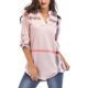 thumbnail image 1 of Mujer Roll-Up 3/4 manga camisa a cuadros túnica cuello en V Casual pulóver blusas Tops Xemadio WMZY-349-7, 1 of 7