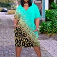 thumbnail image 1 of Robes pour Femmes 2024 Été Robe Oversize pour Col en V Décontractée Robes d'Été Poche Genou Manches Courtes avec Poches Rabais de 50 % Liquidation!, 1 of 5