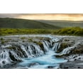 thumbnail image 2 of Head, Danny 24x17 Black Ornate Wood Framed with Double Matting Museum Art Print Titled - Evening at Bruarfoss, 2 of 4