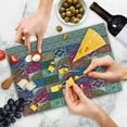 thumbnail image 4 of Boho Cutting Board, Oriental Patchwork Pattern with Vivid Motifs in Squares, Decorative Tempered Glass Cutting and Serving Board, in 3 Sizes, by Ambesonne, 4 of 5