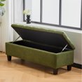 thumbnail image 2 of Furniliving Upholstered Storage Ottoman Bench, Faux Boucle Button Tufted End of Bed Bench, Entryway Bench for Bedroom, Living Room, Green, 2 of 9