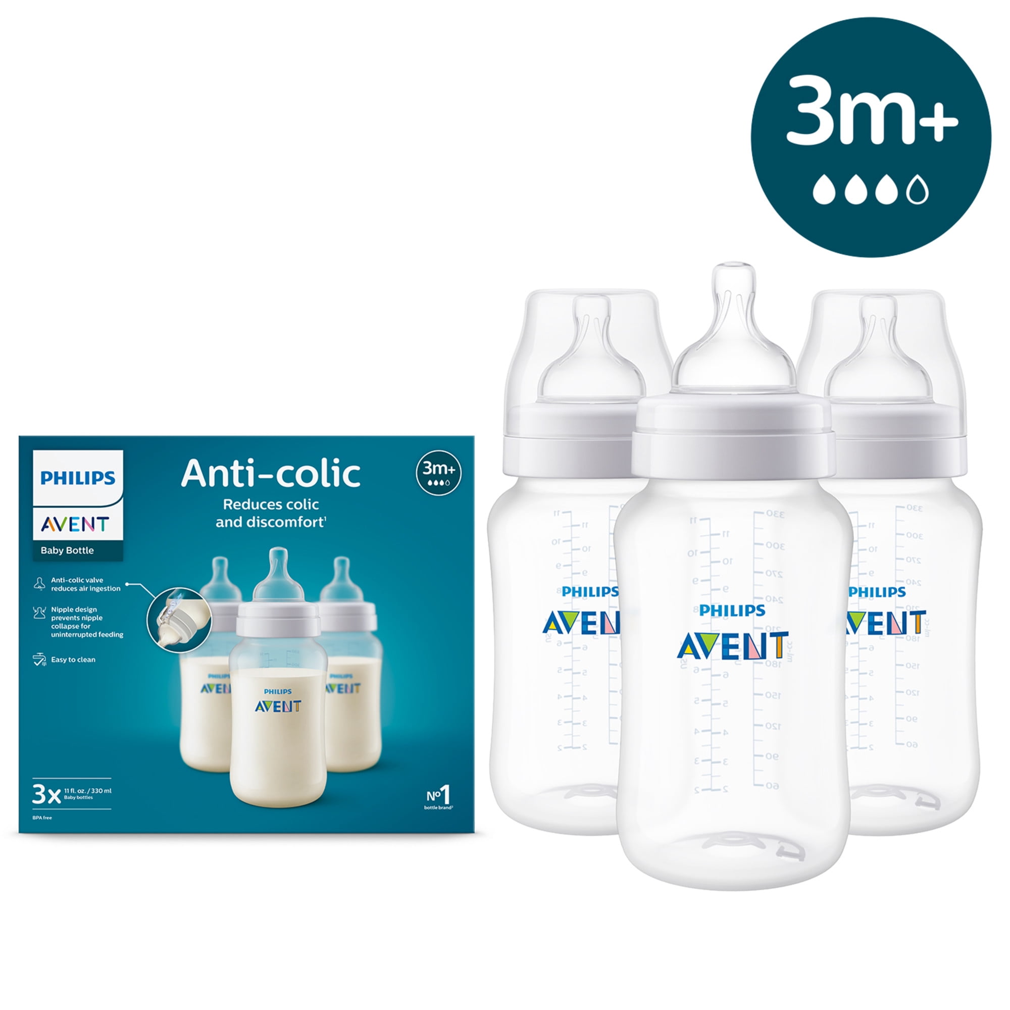 Philips Avent Anti-colic Baby Bottles, 11oz, 3pk, Philippines Ubuy