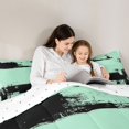thumbnail image 4 of Homewish Tie Dye Ombre Twin Comforter Sets,Classic Abstract Geometric Bedding Set,Light Green,Reversible,2pcs,1 Comforter and 1 Pillowcase, 4 of 7