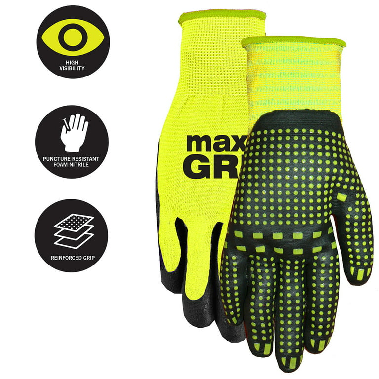 Midwest Gloves & Gear 93p06-sm-az-6 Max Grip 6PR Pack Ladies Green