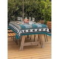 thumbnail image 2 of Outdoor Tablecloth with Umbrella Hole and Zipper, Blue Beige Anchor Rectangle Table Cloth 54x80 Inch Waterproof Tablecloth, Nautical Summer Beach Coastal Ocean Picnic Table Cover for Patio Camping, 2 of 7