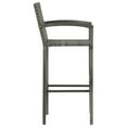 thumbnail image 3 of vidaXL Bar Stools 2 pcs Grey Poly Rattan, 3 of 5